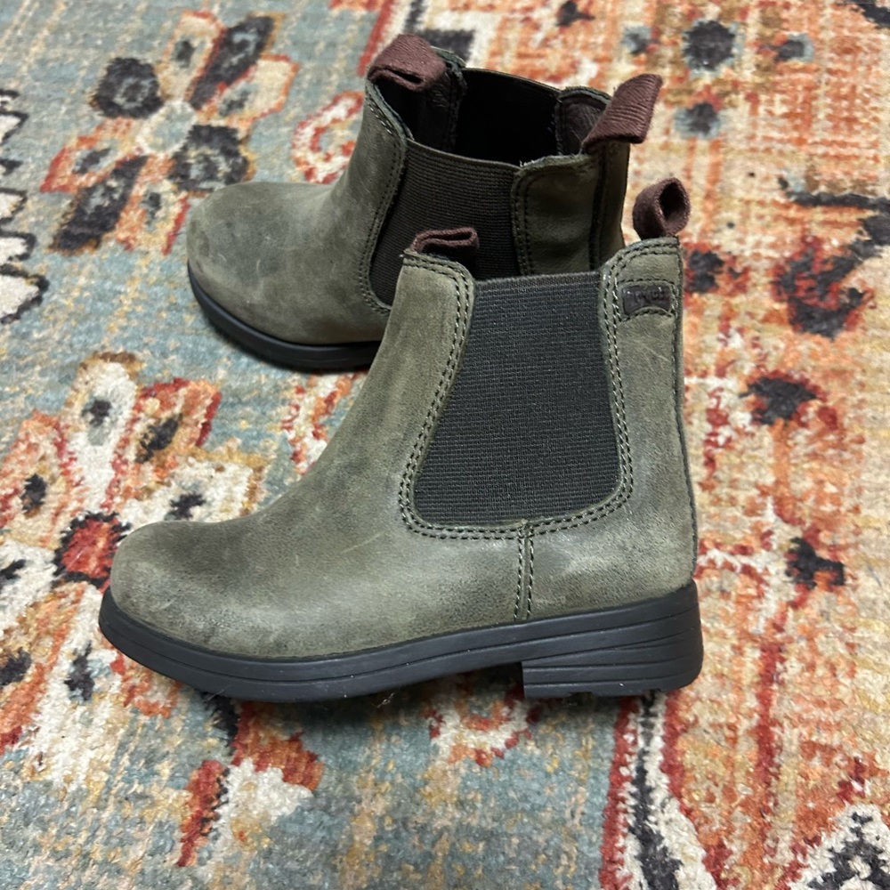Camper Kids Dark Olive Green Ankle Boots